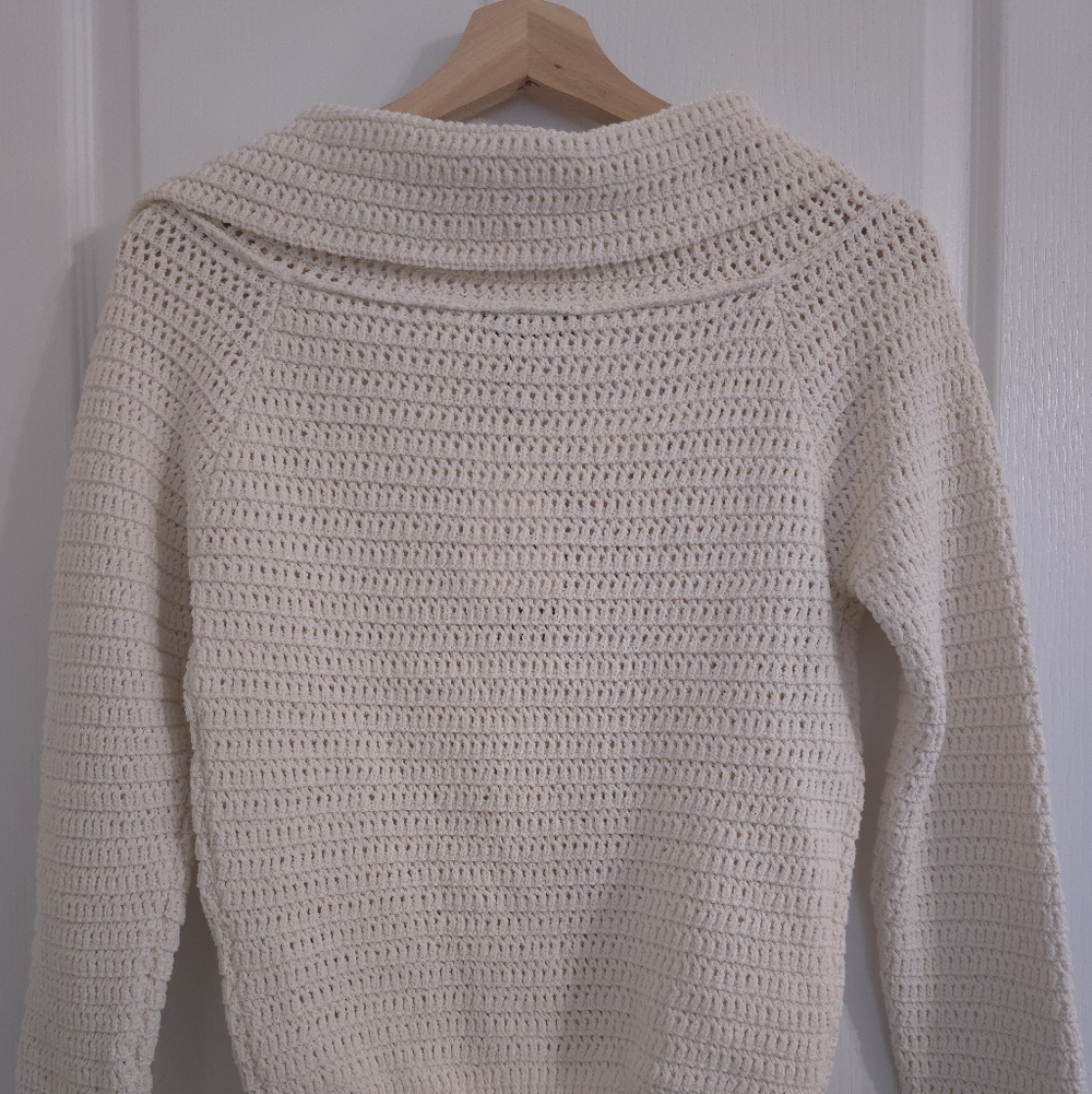 Zara Cream Knit Button-Front Cardigan - Picture 3 of 5